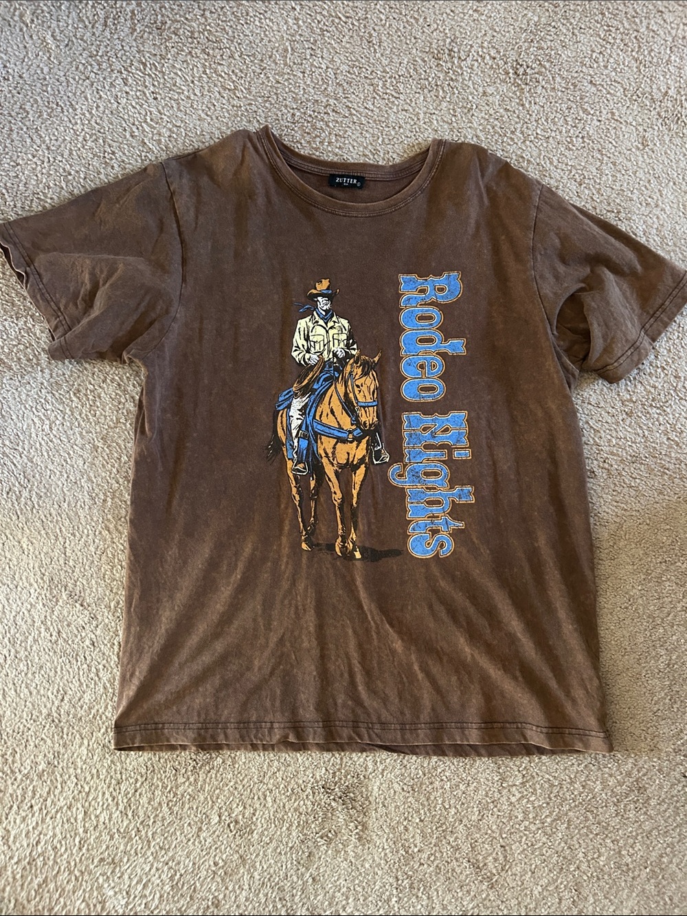 Rodeo Nights Brown Graphic Short-Sleeve Tee